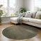 Carpettex Kurzflor Teppich Wohnzimmer 120 cm Rund Grün - Runder Teppich Waschbar, Weich, rutschfest, modern einfarbig Design - für Schlafzimmer, Küche, Esszimmer