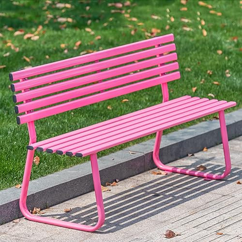PQXQZ Sitzbank Garten mit Rückenlehne Sitzbank Outdoor Gartenbank Wetterfest für Garten Terrasse Eingang Park(Pink)