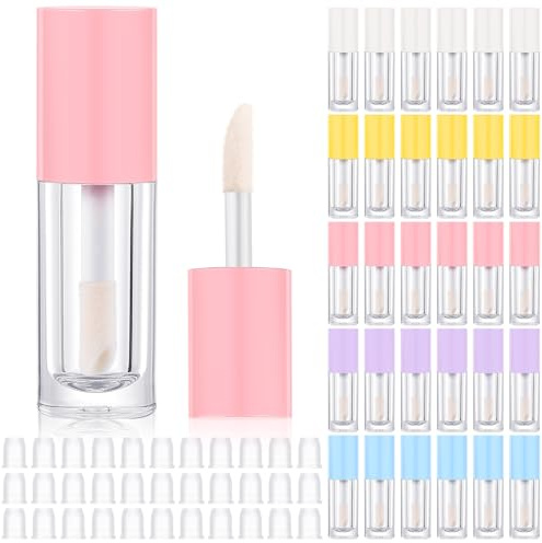 Tatuo 30 Pcs Empty Lip Gloss Tubes Bulk 6ml Lip Refillable Gloss Containers Cosmetic Bottles with Rubber Stoppers for Lipstick Eyelash Growth Liquid DIY Makeup Kit (Colorful)