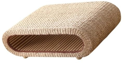 Mesa de centro de ratán for todo tipo de clima, for interiores y exteriores, estilo vintage británico, for balcón, jardín, invernadero, decoración, portátil, diseño tejido a mano, ideal for casas cost