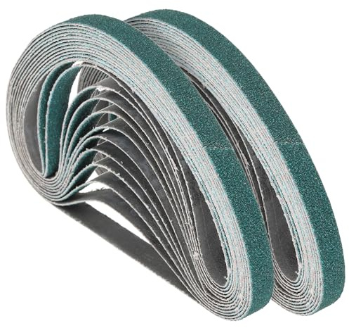 Kozelo 32 Pack Sanding Belts 13mm x 457mm 80 Grit Zirconia Abrasive Belt Sander Paper for Belt Sander Metal Grinding Wood Working Weld Rust Removal