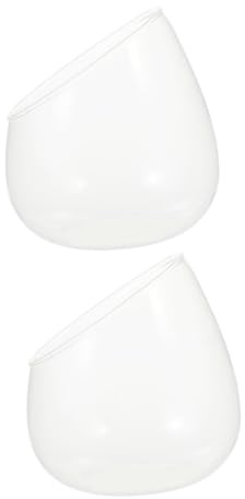 Klares Terrarium Glasvase mit Schrägschnitt, 2 Stück, Weihnachten Feier | Open Design, Glasstruktur, für Tischdeko zu Hause, Passend für Luftpflanzen und Steine, Modern