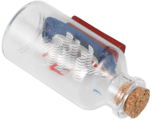 Toyvian Handgefertigtes Segelschiff in Flasche als Nautische Glasflaschenpost Dekoration und Erinnerungsstück für Maritime Wohnaccessoires
