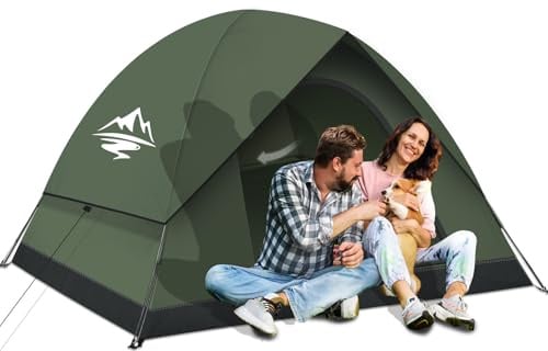 Zelt 2-3 Personen Camping Zelte - Ultraleichte Campingzelt Kuppelzelt Winddicht 3-4 Saison mit Abnehmbarer äußerer Zeltplane, Kleine Packungsgröße, Geeignet für Camping Wandern Backpacking Familien