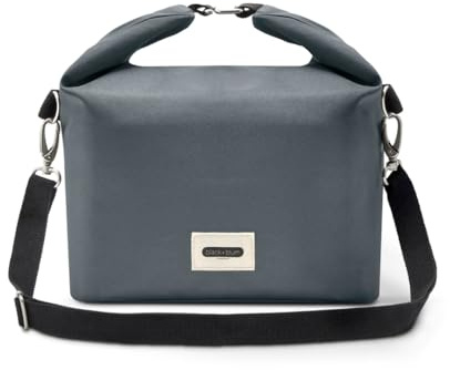 BLACK + BLUM Isolierte Lunchtasche 10L | Rolltop | Schiefer | 22x18x34cm | Kühltasche faltbar mit Schultergurt, auslaufsicher wasserabweisend, recyceltes PET, Lunch Bag Arbeit, Picknick & Meal Prep