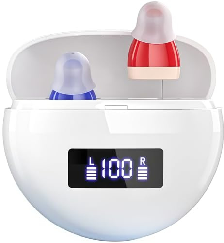 AAFGVC Hermhoffer CIC in-Ear MINI-Kopfhörer - Soundgeräte Wiederaufladbar Mit Intelligenter Geräuschunterdrückung Für Innen Und Außenbereiche (Weiß (A))