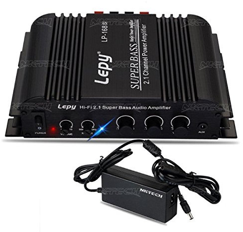 NKTECH 5A Power Supply Lepy LP-168S 2.1 Canale 2x 40W + 68W RMS Output Super Bass Digital Audio stereo Amplificatore HIFI per Car Motorcycle MP3 MP4 Computer Altoparlante LP-168HA Upgrade