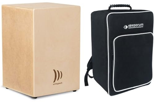 Schlagwerk CBA10S Cajon Bausatz Natur Finish + keepdrum CB02 Rucksack-Tasche