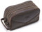 Contacts Homme Trousse de Toilette de Affaires Voyage en Cuir de Vache avec Grande Capacité Double Fermeture Éclair, 1#café, Taille Unique, Trousse de Toilette