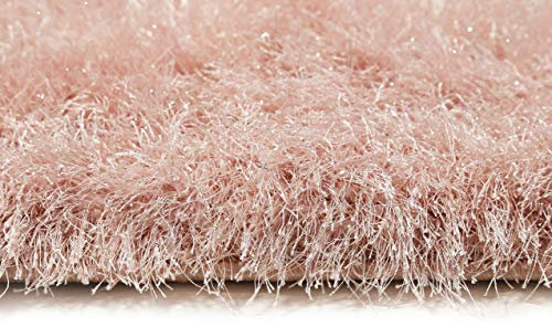 Wecon Home Tappeto Shaggy glitterato e morbido a pelo lungo, per soggiorno, camera da letto, cameretta dei bambini, 160 x 225 cm, rosa)