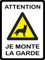 Jintora - Autocollants - Attention Chien Je Monte la Garde - 200x150mm