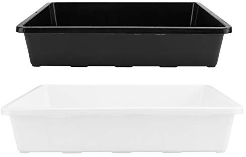 YARNOW 2 Pièces Rectangulaire Pot de Fleurs Fleur de Base Boîte Soucoupe Rectangulaire Pot De Fleur Goutte À Goutte Plateaux Plastiques Tapis Économiseur Soucoupe Usine en Plastique