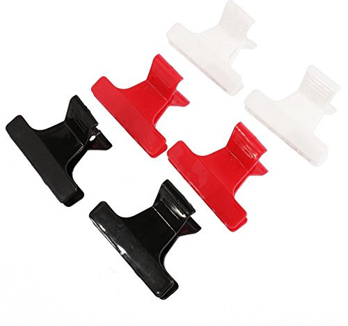 Griffes de cheveux de salon professionnel, 6pcs pinces à cheveux de papillon pour la coupe de cheveux, outils de coiffeur, plastique noir de haute qualité Habile et professionnel