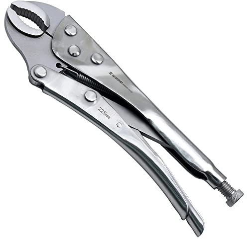 WEDO Stainless Steel Locking Pliers 10 Curved Jaw, Vice-Grip Locking Pliers with Wire Cutter for Tightening, Clamping, Twisting, Turning (10 inch, SS420)