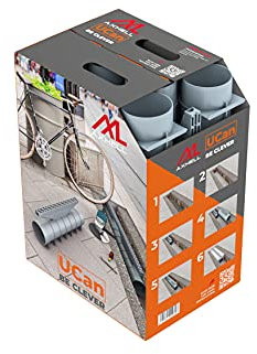 AxHeLL Sistema di Drenaggio delle Acque Piovane Monoblocco con Griglia ad Alto Assorbimento, per Giardino, Garage, Parcheggio, Facile da Installare, Fai-da-Te 500 x 24,5 mm ⌀110 (Confezione da 6)