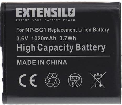 EXTENSILO 1x Batterie Compatible avec Sony Cyber-Shot DSC-HX10V, DSC-HX20V, DSC-HX30V Appareil Photo, Reflex numérique (1020mAh, 3,6V, Li-ION)