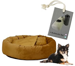 Rohrschneider Hundekissen Denver S (kleine Hunde) Senf, inkl. Gassibeutel