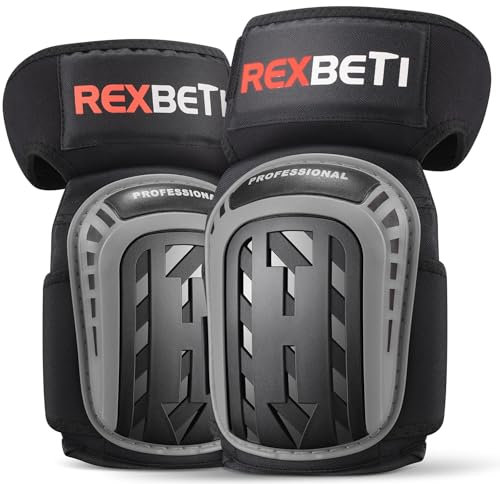 REXBETI Ginocchiere grigie per lavoro, ginocchiere da costruzione per uomo
