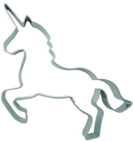 BekkiB - Ausstechform Einhorn - ca. 9,1 cm, Ausstecher aus Edelstahl, spülmaschinengeeignet - 2501