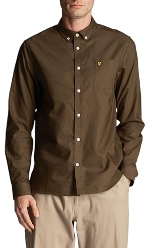 Lyle & Scott Hemd Herren Grün | Regular Fit Oxford Shirt aus 100% Baumwolle mit Brusttasche | Stilvoll und komfortabel Perfektes Business Langarm hemd für Herren mit klassischem Oxford Muster | XS-XXL