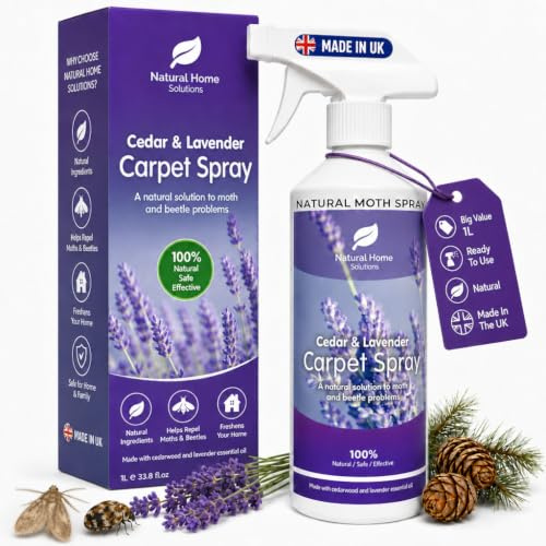 Carpet Beetle Killer Spray for Home | Moth Treatment for Carpets and Clothes | Larvae Killer | Moth Repellent Spray for Rooms | 1L