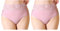 Serecofo Lot de 2 Culottes Femme en Coton en Dentelle Taille Haute Slips Lingerie Féminine Taille 36-52 sous-Vêtement Femme Shorty Elastique (46-48, 2 Rose Clair)
