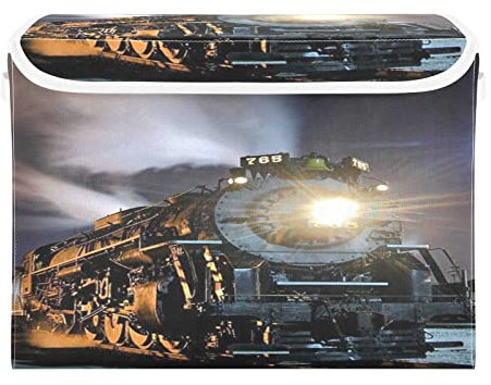 Storage Bins with Lid, Tool Steam Train Storage Box Organizer Toys Bedroom Nursery, 16.5x12.6x11.8 Large Collapsible Storage Cube for Home Office Closet Shelf