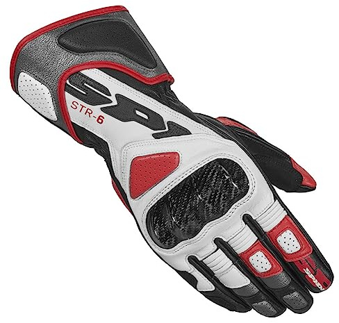 SPIDI STR-6 Motorradhandschuhe, schwarz/weiß/rot, L