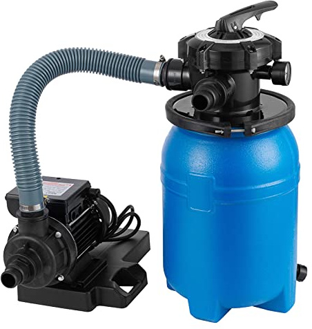 SmarketBuy 10'' Sand Pool Filter System 10000 Gallon Sand Filter with 1/3 HP Above Ground Swimming Pool Pump 6-Way Multi-Port Valve Pool Filter