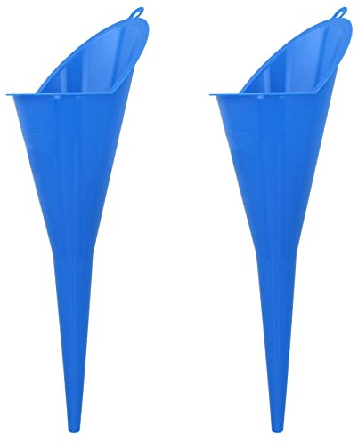 Multipurpose Long Necked Plastic Funnel Car Refuelling Spout 370mm Long 2pc