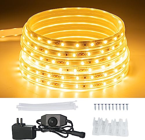 JUNWEN LED Lichtleiste, Wasserdichtes LED Band, 6M 360 Lichter, Seillicht für Wohnwagen, Outdoor-Reiseanhänger, sorgt für tolles Licht und Atmosphäre für Partys und Grillabende (Warmweiß)