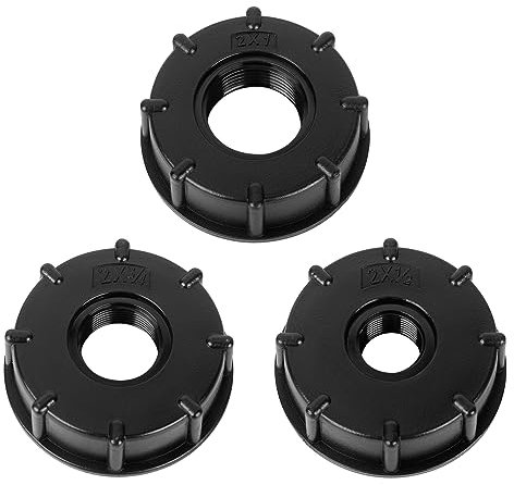 IBC Adapter Kappe Zubehör 3 Stück Adapter Kappe Deckel Auslaufhahn IBC Tank Deckel Adapter IBC Container S60x6 Zubehör Adapter Kappe IBC Tankanschluss Für 1000l Wassertank 1 3/4 1/2 Zoll