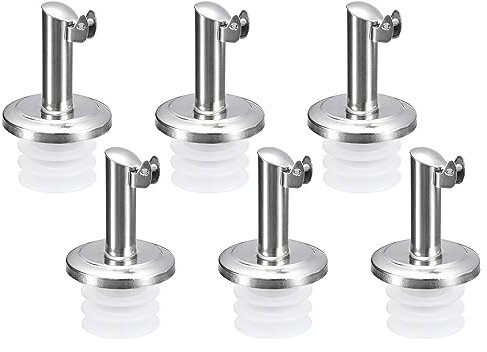 sourcing map Stainless Steel Bottle Pourers, 6Pcs Auto Flip Olive Oil Spout, Wine Pourers Liquor Pour Spouts for Pours Liquid, Wine, Vinegar, Most Liquor Bottles (White)