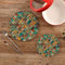 Lot de 2 dessous de plat en mosaïque turque - Motif bohème - Dessous de plat tissé pour comptoir