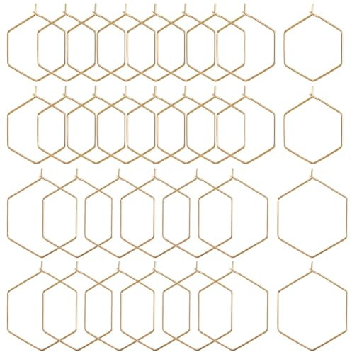 Beebeecraft 1 Box 40 Stück Weinglas Charm Ringe In 2 Größen 316 Edelstahl Sechseckiger Kreis Creolen Ohrring Zubehör Für Partygeschenke Hochzeit DIY Ohrring, Loch 2 mm