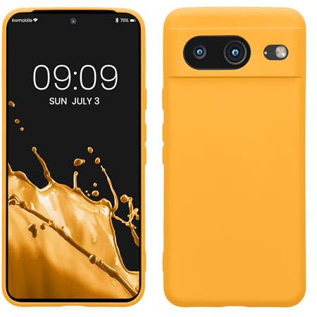 kwmobile Slim Case kompatibel mit Google Pixel 8 Hülle - Handyhülle aus Silikon in Fruity Orange