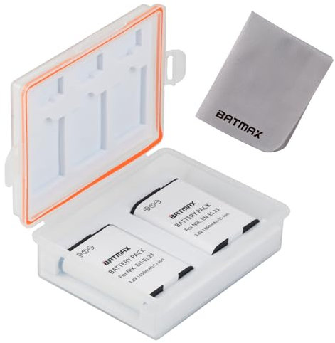 Batmax 2X EN-EL23 EN EL23 Akku mit Akkufach und Speicherkartenetui Kompatibel mit Nikon Coolpix P900, P900s, B700, P600, P610, P610s, S810c Kamera