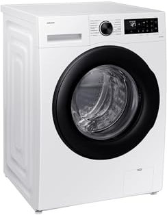 Samsung Waschmaschine, 9 kg, 1.400 U/min, EEK: A, Mikroplastik-Programm, Ecobubble, 14 Programme, WiFi SmartControl, Weiß/Schwarz, WW9ECGC04AAEEG