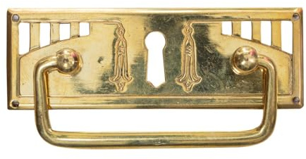 Antikas - Schubladengriff,Serie Rostock,6er Pack | Eisen in Messing gl. | H4,4xB9,8cm