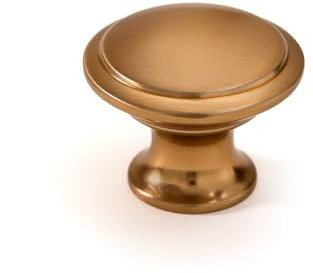 Aibeli 30 Pack Kitchen Cabinet Knobs Champagne Bronze Drawer Knobs,1 1/4 Inch Champagne Cabinet Hardware Kitchen Door Knobs for Cabinets Solid Round Knobs