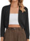 SIMIYA Strickjacken für Damen Kurz, Bolero Damen Festlich, Leichte Strickjacke Elegant 3/4 Ärmel Cardigan Damen Kurz(Schwarz,XL)