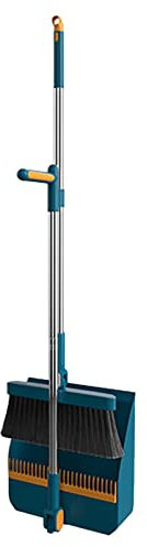 Set di scopa e paletta regolabile con manico lungo e paletta rotante a 180°, set di scopa e paletta per la cucina di casa