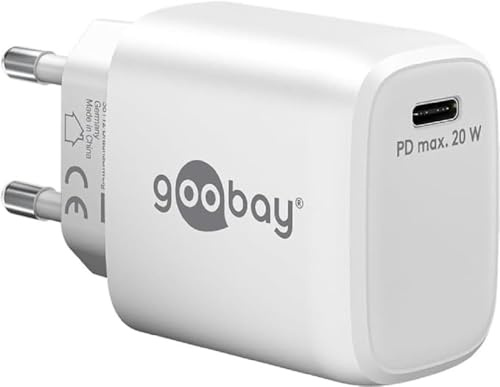 goobay 65406 USB-C PD (Power Delivery) Schnellladegerät 20W mit GaN - Technologie, Ladegerät/Netzteil/Charger für USB Typ C Geräte/iPhone/iPad/Samsung Galaxy, Weiß