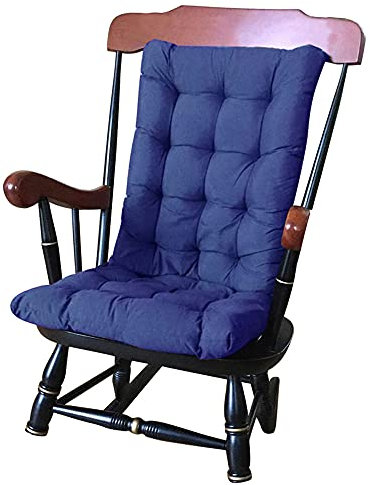 Cuscini per sedia da patio con schienale alto, 120 x 50 cm, antiscivolo, con schienale alto, morbidi, spessi, durevoli, di ricambio, per casa, ufficio, giardino (blu)