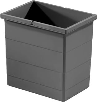 Hailo Inneneimer 1129959 | 18 Liter Doppelhenkel | Abfalleimer Einsatz für Raumspar Tandem und Rondo | Kunststoff Dunkelgrau | Ersatz Mülleimer | Passend für verschiedenen Modelle