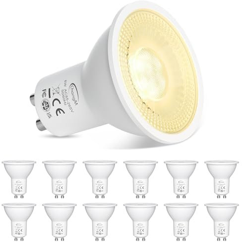 ChangM LED GU10 Lampe Warmweiss 2700K Spot Licht 8W, LED Birnen,Nicht Dimmbar 120°Strahlwinkel Reflektorlampen (12er Pack)
