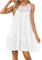 Genfien Vestidos Casuales Mujer Sin Mangas Vestidos Boho Ahuecado A-Line Vestidos de Playa con Bolsillos