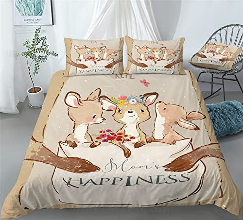 Springen Känguru Bettwäsche Wildtiere Australisches Outback Wildes Känguru 7 Teilig Bettdecken Set,1 Spannbettlaken + 1 Bettdecken + 4 Kissenbezüge + 1 Bettlaken (D,Bettwäsche 7 Teilig-Doppel)