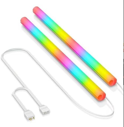 ARGB Tube Sleeve, RGB PC Light Strip for Gaming Case, 390 * 19mm Programmable 360° Panoramic DIY Flexible Light Bar, Desktop Case ARGB Glow Water Cooling Tube for Computer, 2PCS