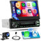 2+64GB Inefala Android 13 1 DIN extraíble Radio de Coche, 7 Pulgadas HD de Pantalla táctil con Wireless CarPlay Android Auto GPS WiFi BT SWC FM/RDS UI Retroiluminación USB Mic Cámara de Marcha atrás